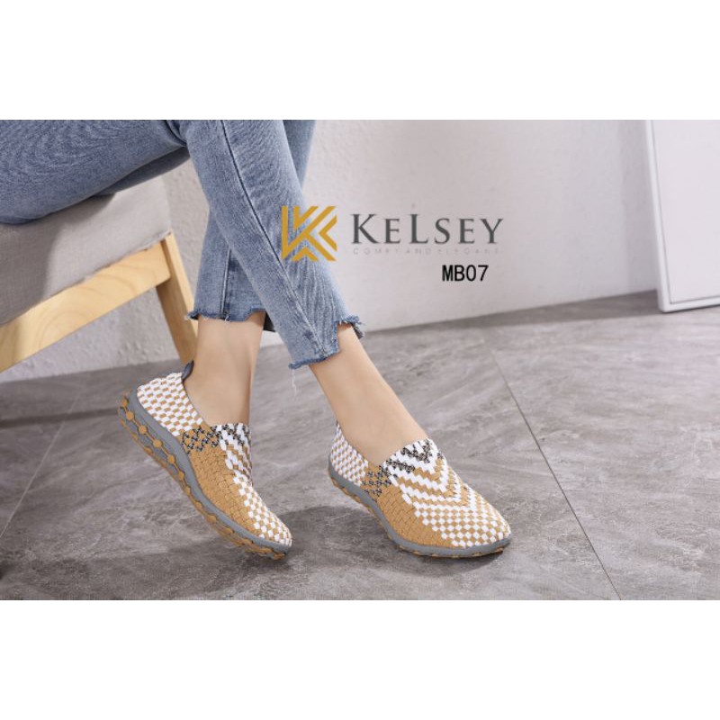 Kelsey Sepatu Rajut /  Sepatu Rajut Slip On  Wanita MB07 Flats Shoes Rajut anyaman