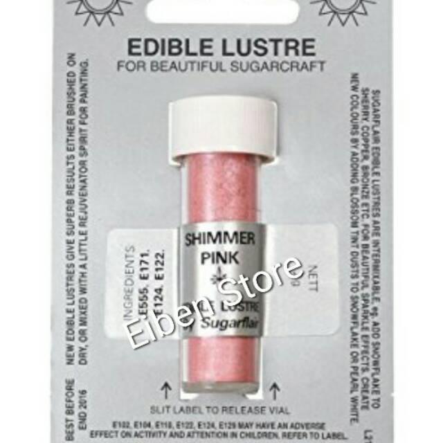 

Sugarflair Edible Lustre Color Shimer Pink Btl-2gr