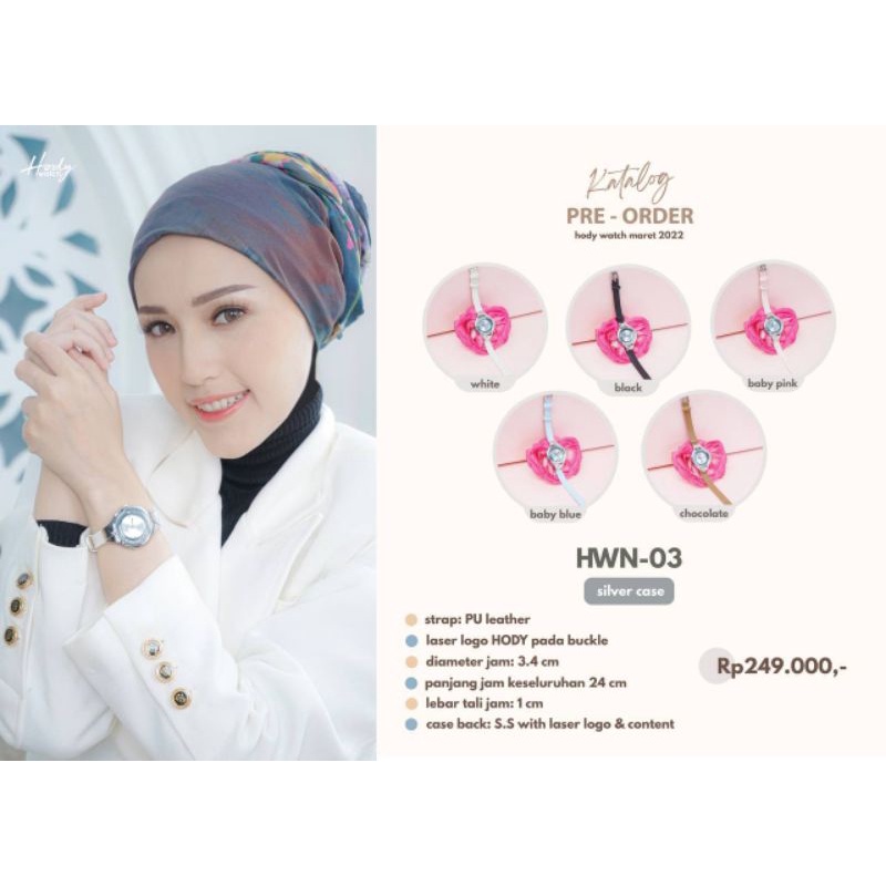 HODY WATCH / HWN03 SILVER CASE / JAM TANGAN WANITA / JAM TANGAN / JAM BISNIS
