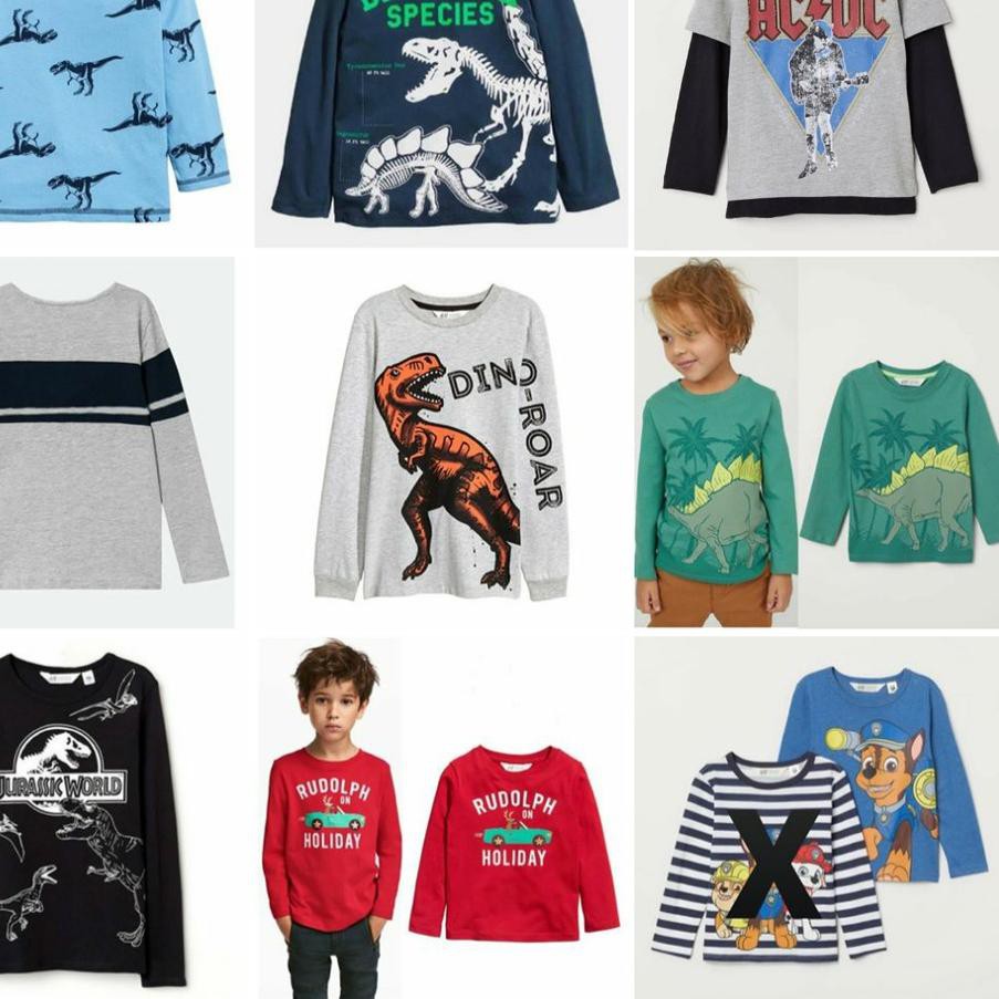 Lagi MURAH !! RESTOCK !!! HM Boys Long Sleeve Printed Tee (Part 2) - Bagus