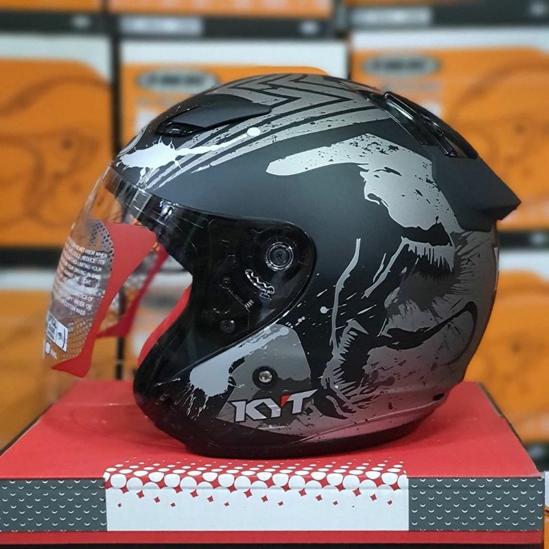 HELM KYT DJ MARU VENOM BLACK DOFF HELM KYT DJMARU HITAM DOFF VENOM MARVEL EDITION MURAH ORIGINAL SNI
