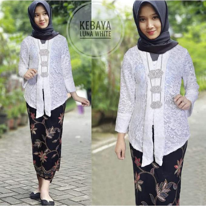 Kebaya Luna White Hijab 0111 RJE Baju Gamis Wanita