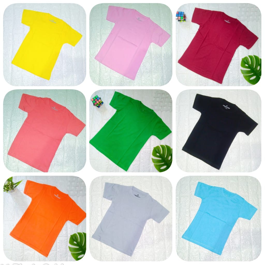 KAOS POLOS ANAK TANGAN PENDEK COTTON COMBED 30S  // COMBED REAKTIF 17 WRNA