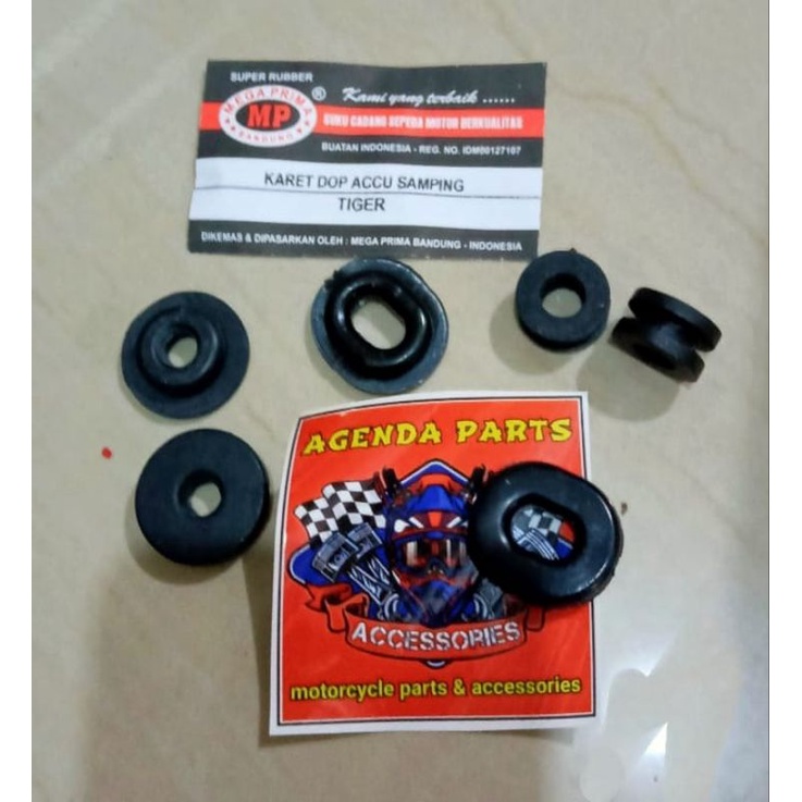 KARET BOX ACCU DOP BODY HONDA TIGER(ISI 6PCS) SET-KARET BODY -AKI HONDA TIGER BARANG SESUAI GAMBAR PHOTO