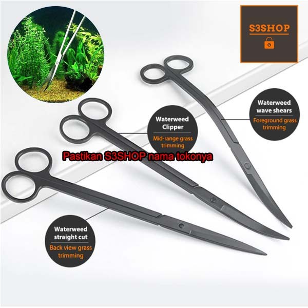 Gunting Ombak Aquascape Wave Scissor Aquarium Stainless High Quality