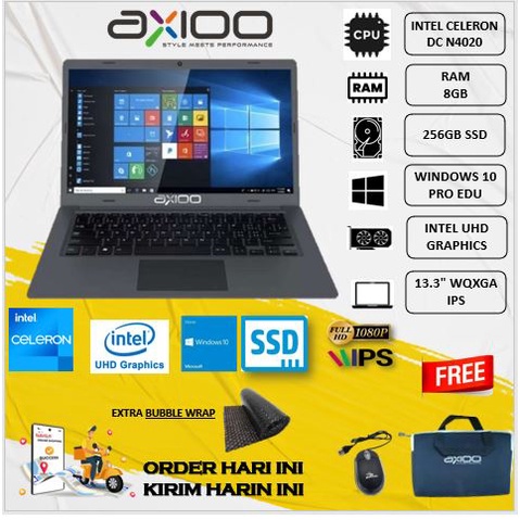 AXIOO MYBOOK 14F N4020 8GB 256GB SSD 13.3WQXGA IPS WIN10PRO GREY