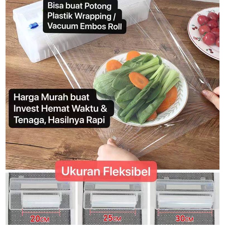 Alat Potong Plastik Plastic Cling Wrap Dispenser - Foil Paper Wrapping Food Cutter Holder (COD) terbaru Murah BERKUALITAS