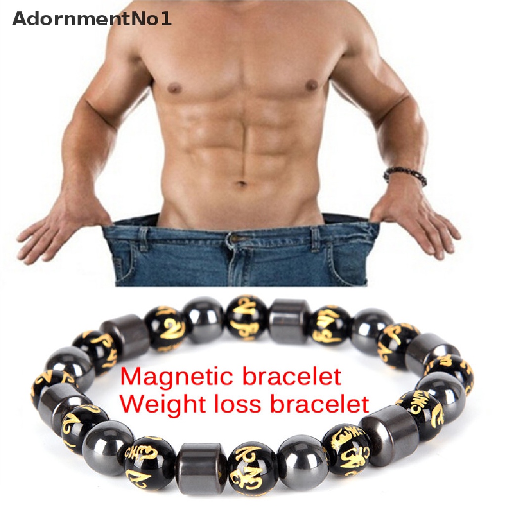 (AdornmentNo1) Gelang Terapi Magnetik Bahan Batu Hematite Untuk Kesehatan / Menurunkan Berat Badan