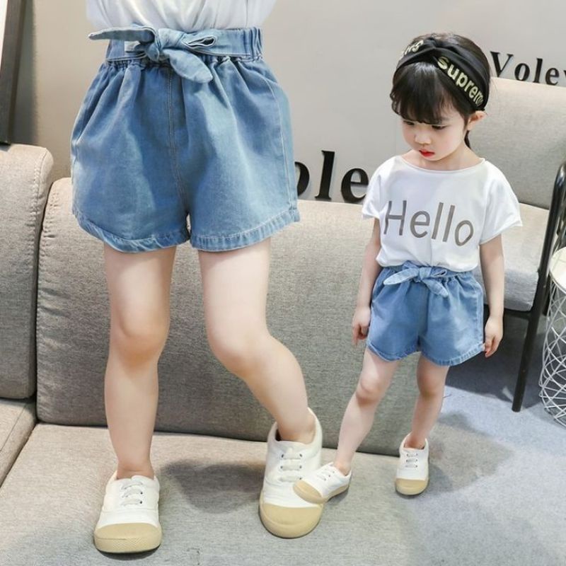 Hot Pants Anak Pita / Celana Pendek Hotpants Jeans  Anak Perempuan 1-7 Tahun