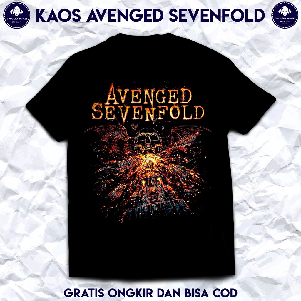 Avenged Sevendfold Kaos Band Pria dan Wanita. Avenged Sevenfold Kaos Musik Band Metal Original.