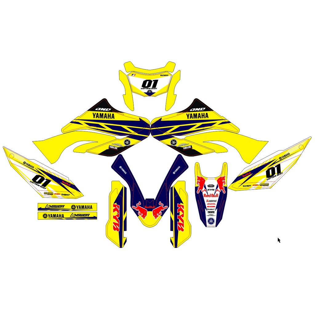 Stiker Decal YAMAHA WR 155 Custom Code A01 (2)