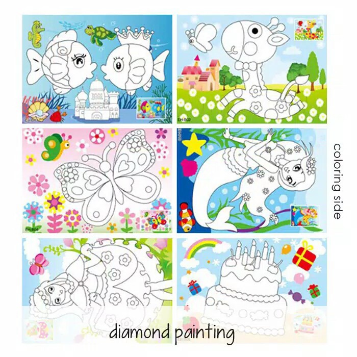 Big Diamond Painting Mainan Anak Stiker Manik Diamond-BELLA SHOP