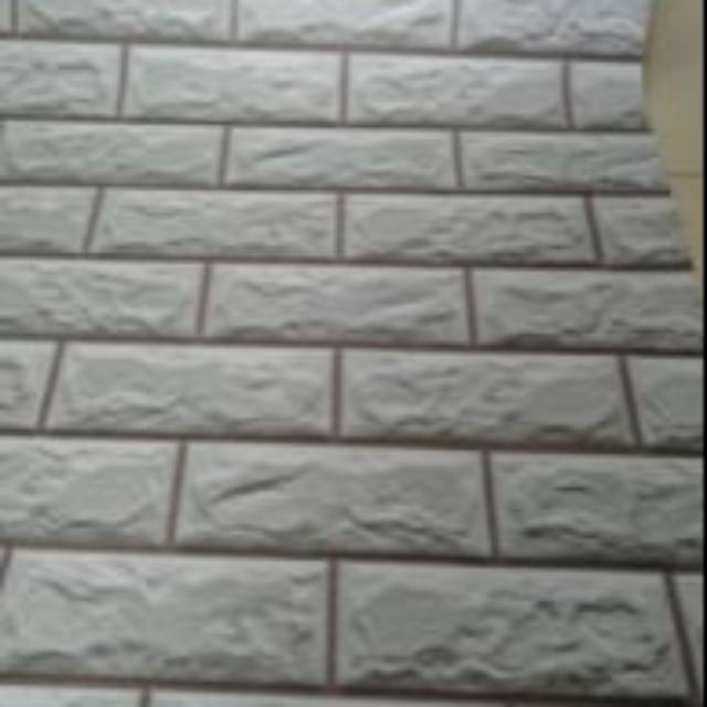 Wallpaper roll 45cmx8m  bata putih Grey import 1 roll