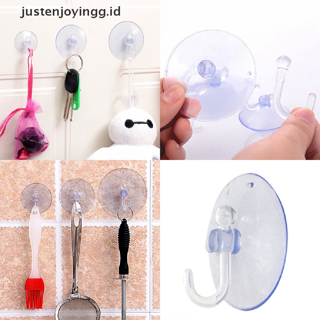 Kait Gantungan Dinding Model Suction Cup Warna Transparan Untuk Dapur / Kamar Mandi