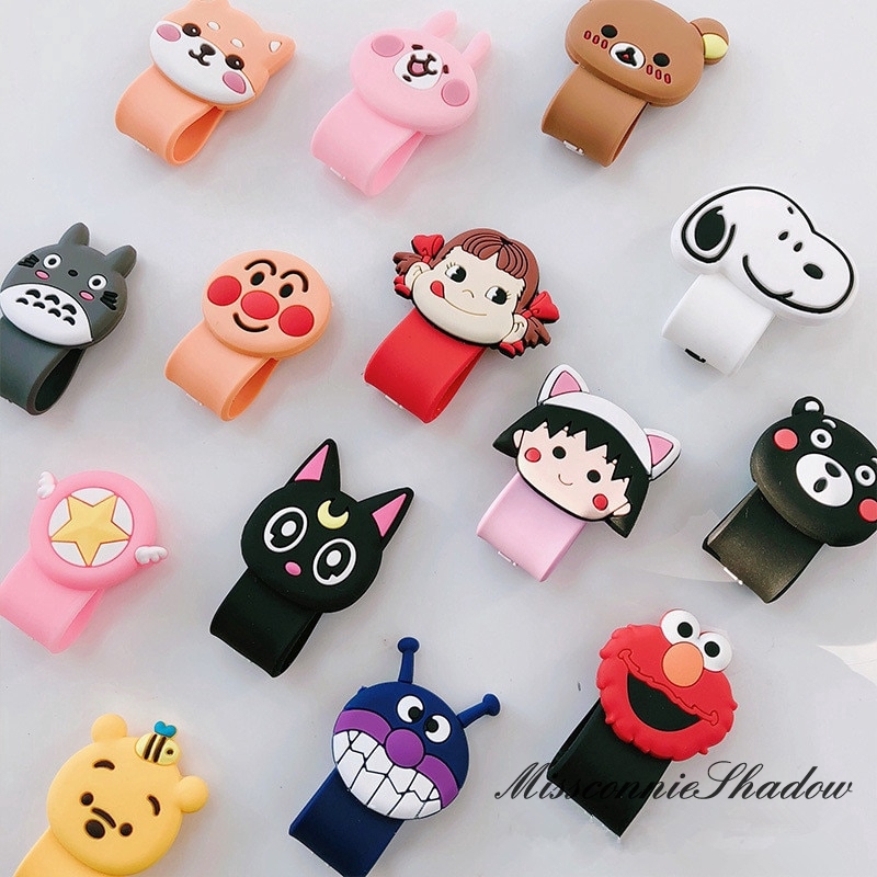 Cartoon USB Cable Bobbin Winder Data Line Protector Earphone Wire Cord Organizer Management Fastener