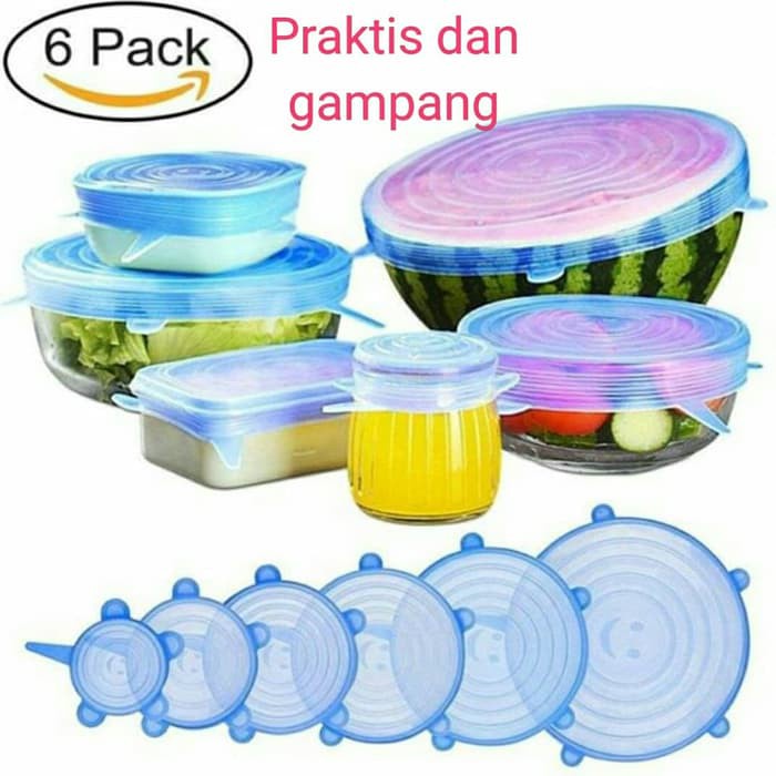 Trend-Cover Silicone Stretch 6IN1 Penutup Mangkok Karet food grade Bowl Serbaguna pengganti plastik