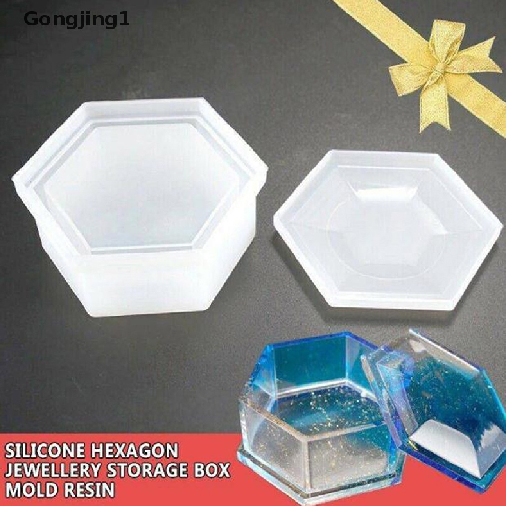 Gongjing1 Cetakan Resin Bentuk Hexagon Bahan Silikon Untuk Kerajinan Tangan DIY