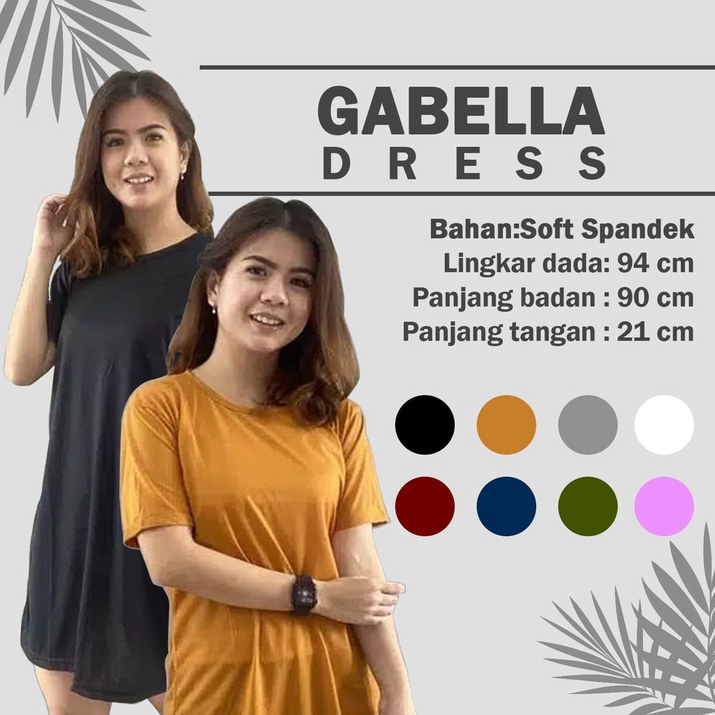 GABELLA DRESS BAHAN KAOS NYAMAN HARIAN SEPAHA DASTER TERUSAN WANITA CEWEK AESTETIK