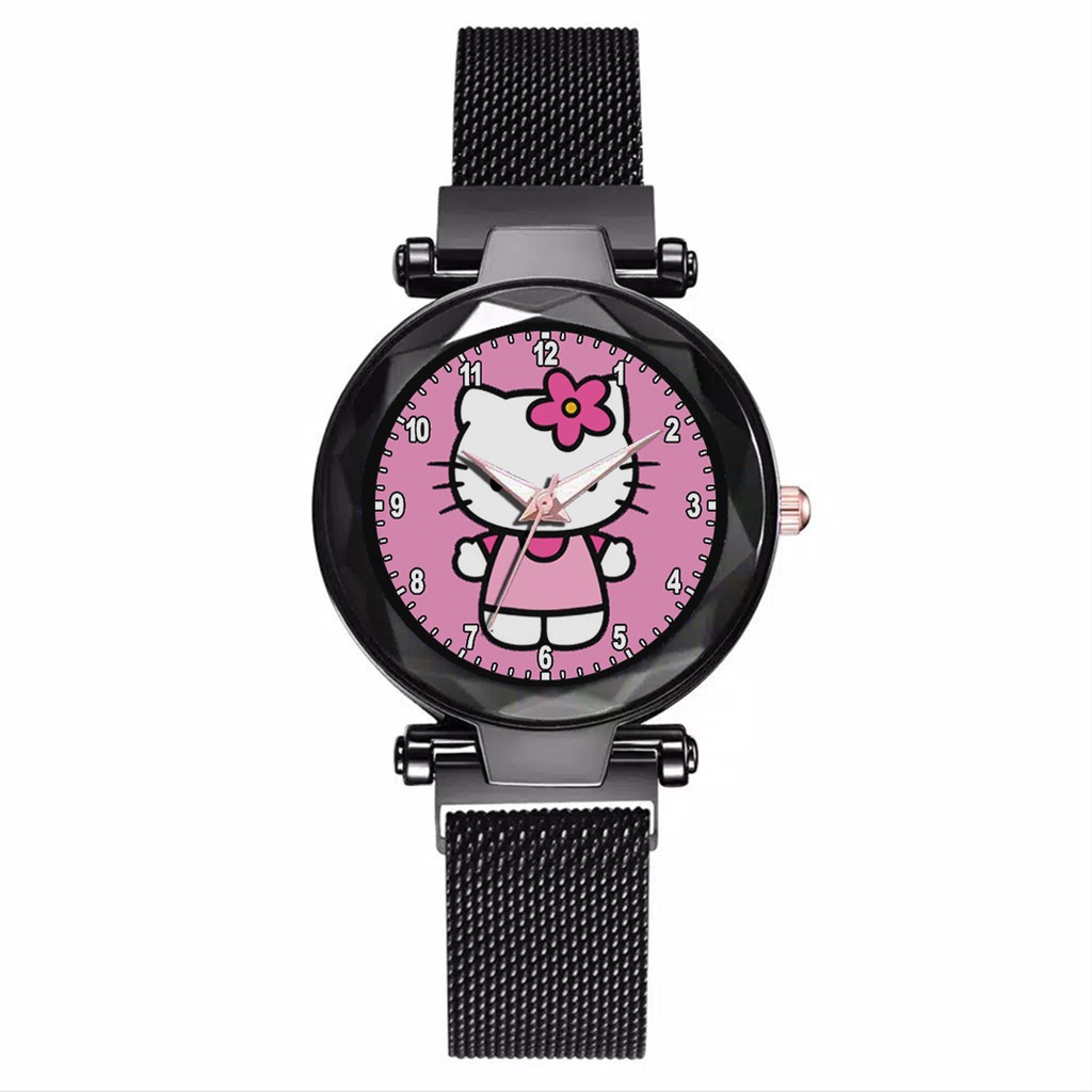 Jam Tangan Wanita Custom - HELLO KITTY Free Box &amp; Batre Cadangan