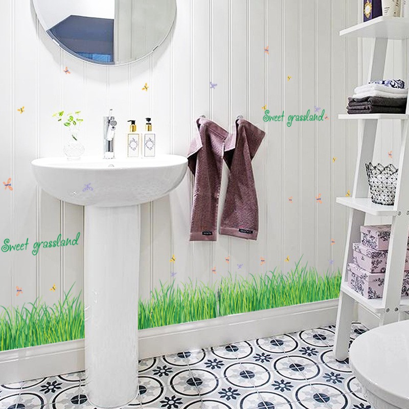 RELIZA WALL STICKER RUMPUT HIJAU GREEN GRASS GARDEN STIKER DINDING SK7090