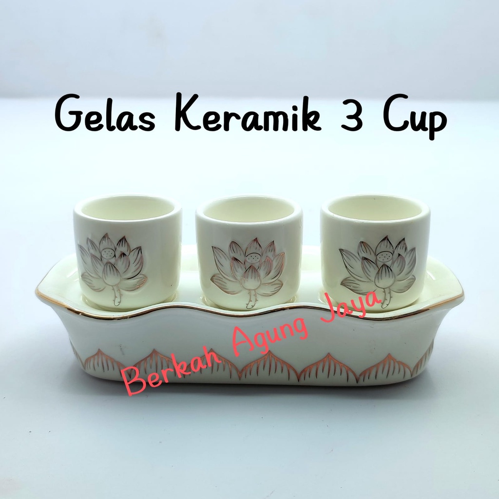 Gelas Keramik Sembahyang 3 Cup