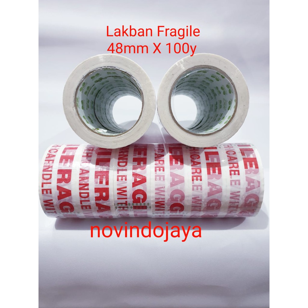 

Lakban Fragile Putih 2 Inch 48mm X 100 yard Tebal - OPP