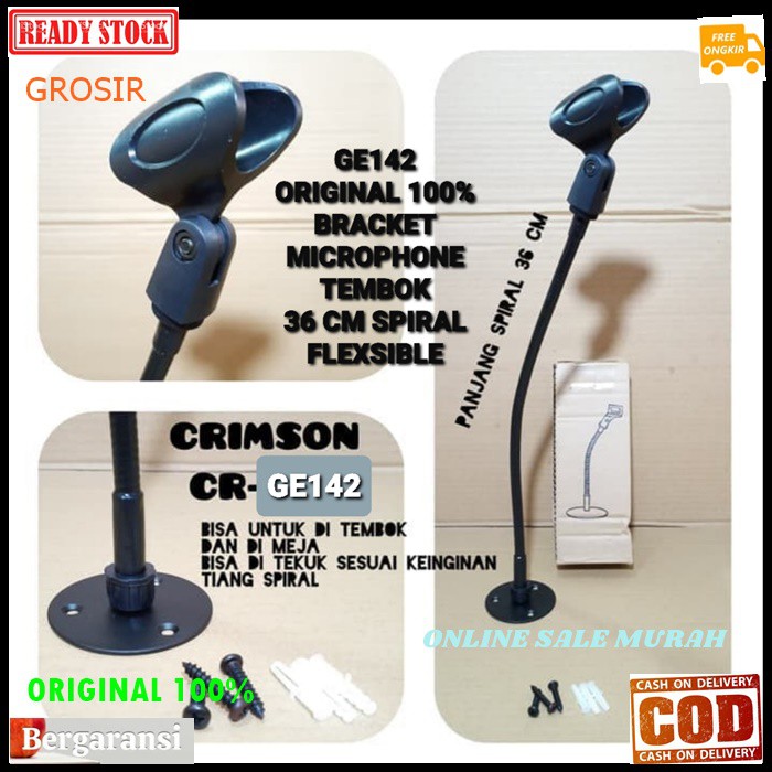 G75 CRIMSON original 100% bracket microphone breket mic stand besi mik holder mikrophone tembok dinding meja table gantung G75   bahan metal besi  Bisa segala jenis mic  Bisa di tembok / di meja atau digantung  bisa untuk mic kabel handle dan wireless ha