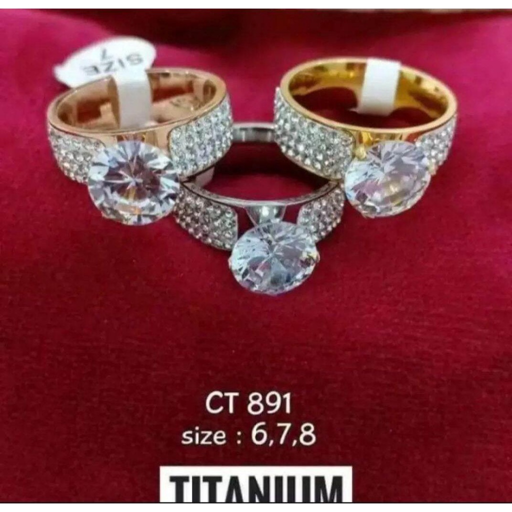 CINCIN PERMATA TITANIUM PERHIASAN WANITA