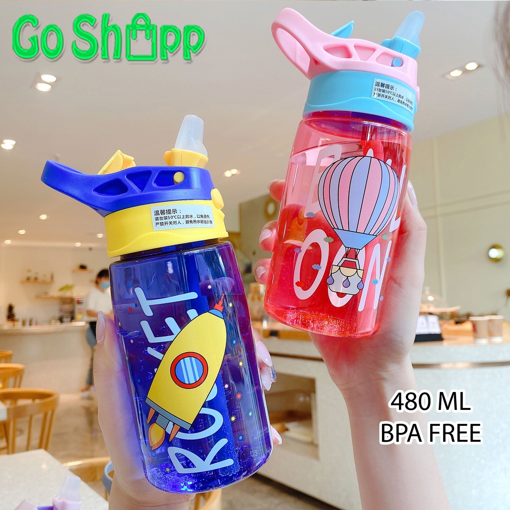 Botol Minum BPA FREE Anak Sekolah Motif Karakter Lucu Viral Import Terbaru Kekinian - BT03