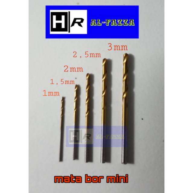 5 biji Mata bor kayu 1mm-3mm