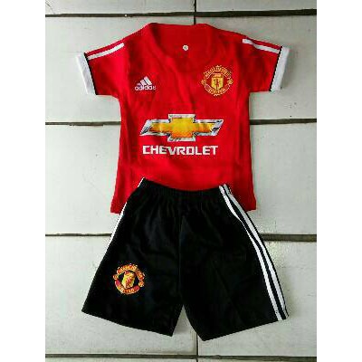 new SETELAN KAOS BAJU BOLA BAYI MANCHESTER UNITED HOME 2017/2018