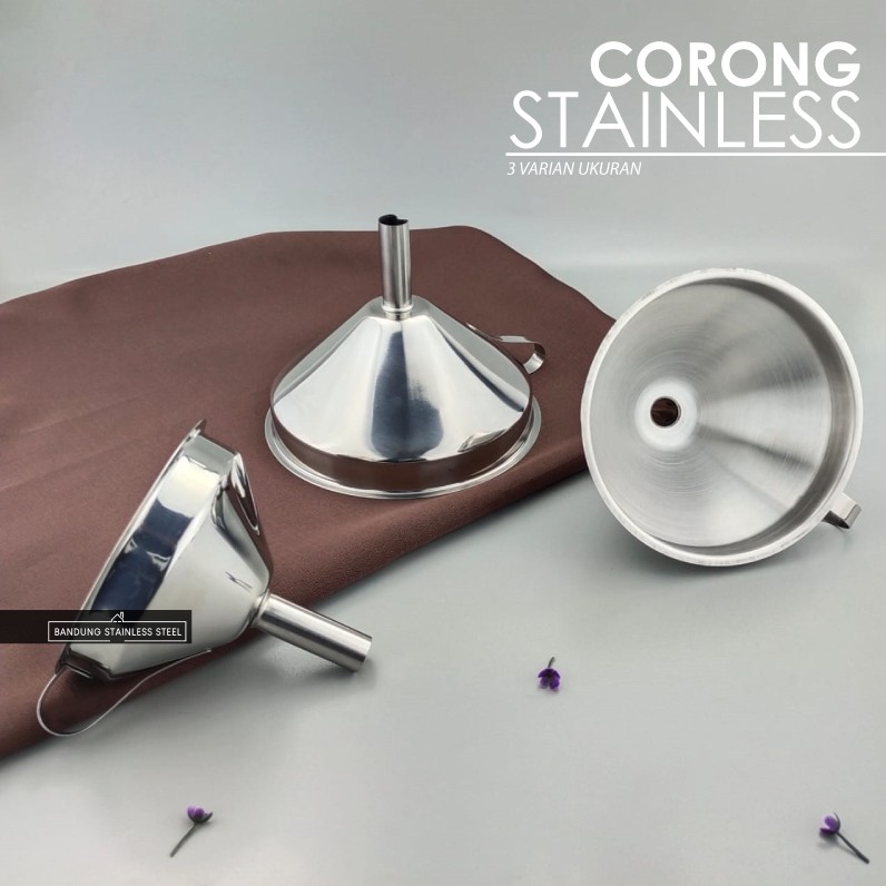 Corong Stainless dengan gagang serbaguna tuang minyak garam kecap jus pipa bentuk hati