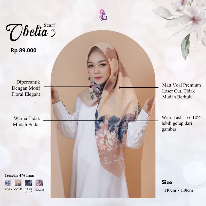 SEGI EMPAT OBELIA 3 ORI BY LINALIVIA/LINA LIVIA SCRAFT/LINALIVIA HIJAB