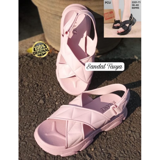 Sandal Gunung Jelly Tali Silang Platform Wanita Import Balance 2201 Terbaru Bahan Karet Korea Style Tinggi 5 cm