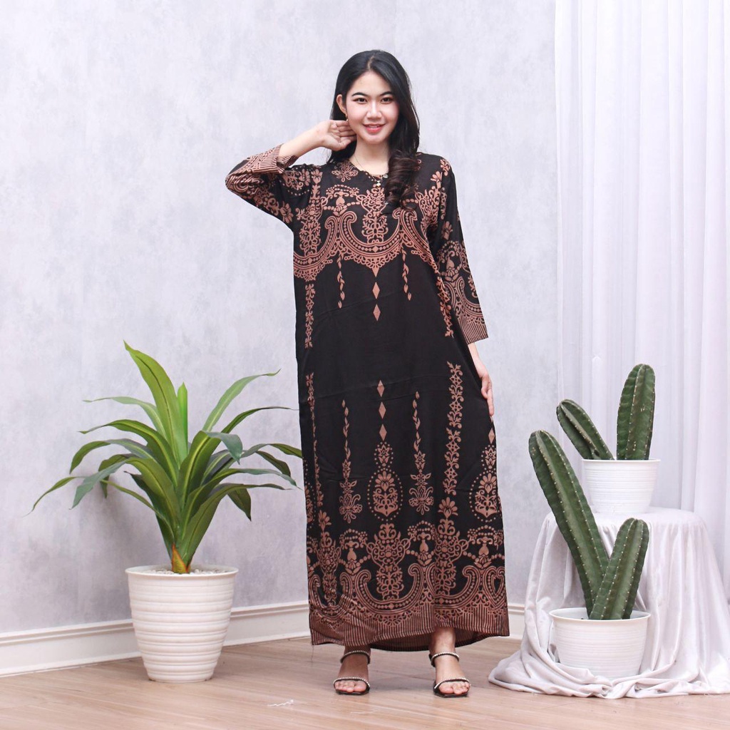 Longdres Batik AURELIA  Daster busui  Baju batik  Baju tidur  Dress batik