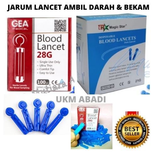 Jarum Lancet Ambil Darah Jari Bekam Pen Untuk Lancing Device Isi 100 113117