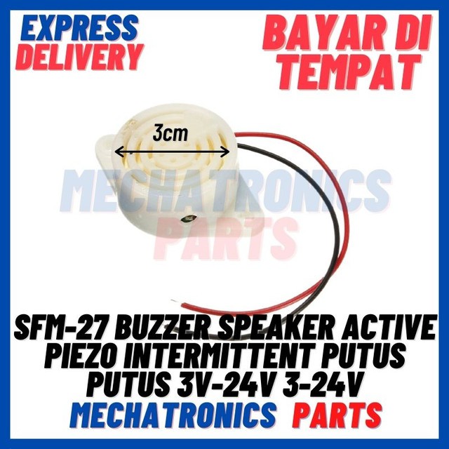 [PAS-0021]SFM-27 BUZZER SPEAKER ACTIVE PIEZO INTERMITTENT PUTUS PUTUS 3V-24V 3-24V