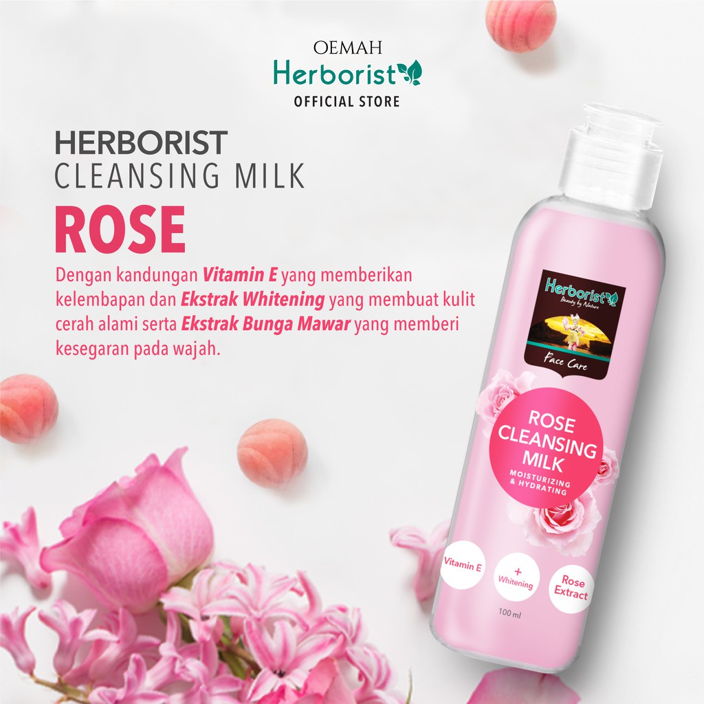 HERBORIST CLEANSING MILK 100ML ROSE PENGHAPUS / REMOVER MAKE UP