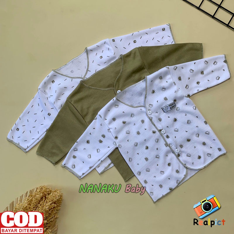 3 PCS Baju Newborn Bayi Baru Lahir Baju Lengan Panjang Bayi Usia 0-3 Bulan Seri Army - Anababy