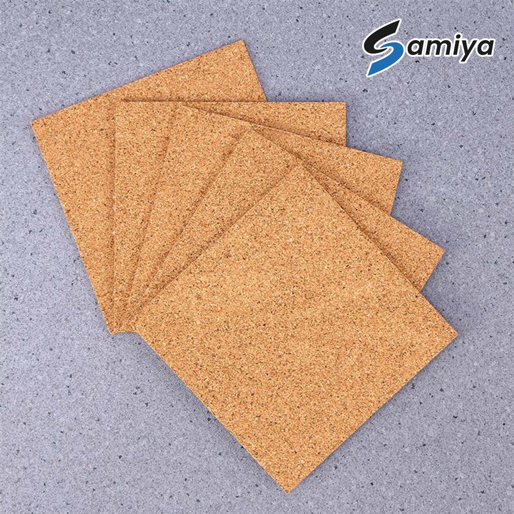 Tatakan gelas kotak / cork square coaster / tatakan gabus model kotak