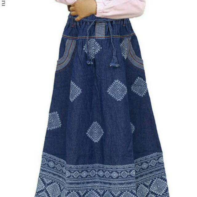 Rok anak rok panjang jeans anak perempuan