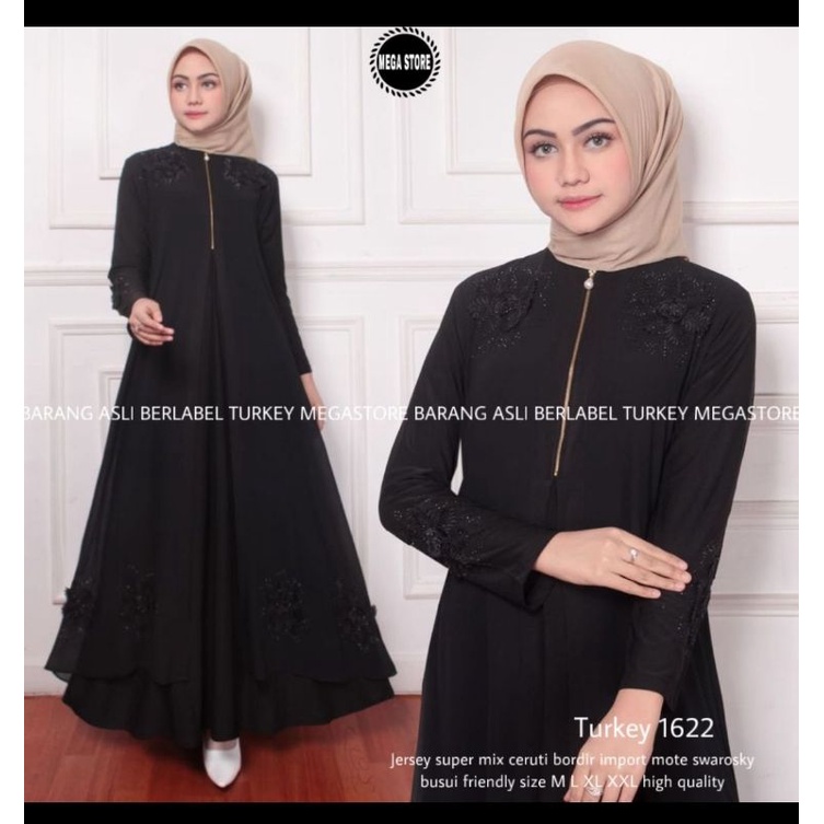 abaya turki black edition 1622 real ori