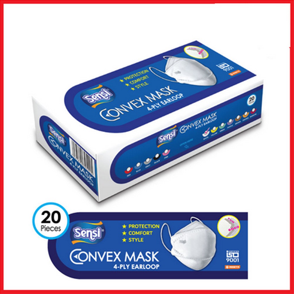 1pcs SENSI CONVEX MASK 4-PLY EARLOOP - Sensi Masker Pelindung Hidung 4 Lapis Pengait Telinga