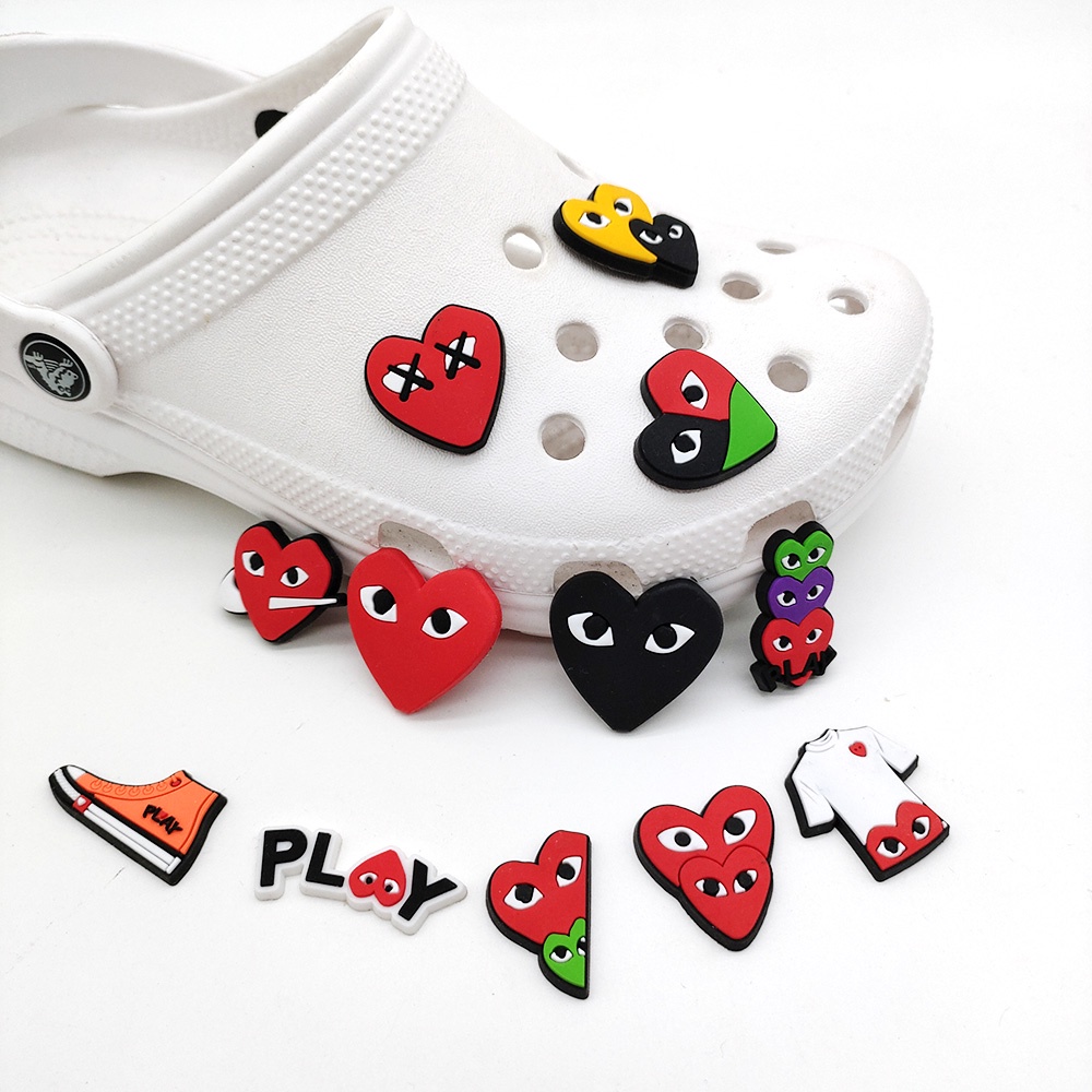 12pcs / set Charms Kartun Sepatu Bahan PVC Untuk Dekorasi