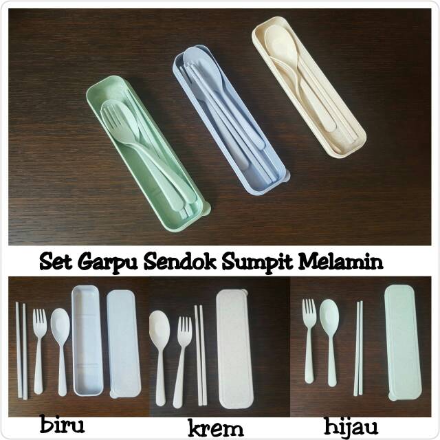 SET ALAT MAKAN SENDOK GARPU SUMPIT MELAMIN AMAN BERSIH