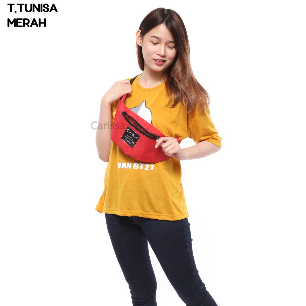 YUGANA - TUNISA Tas Pinggang Cewek Cowok Waistbag Kanvas Murah Tas Pinggang Wanita Pria Kekinian