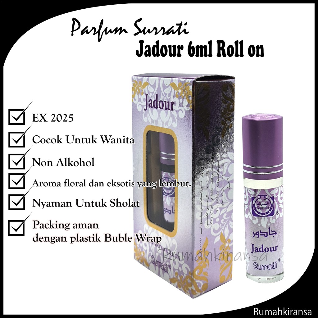 Parfum JADOUR 6ml Roll On  Non Alkohol | Parfum Surrati | Surrati Perfumes | Bibit Minyak Wangi