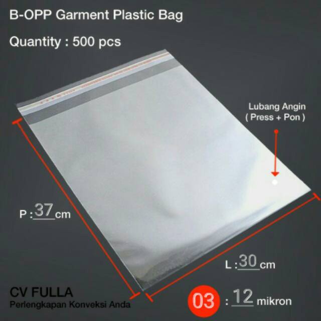 

Plastik OPP Ukuran 30 x 37 cm 03 HAHA Atau 12 micron 500 Lembar