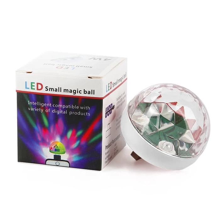 Lampu Led RGB Usb Magic Ball Light Sound Control Disco Light USB