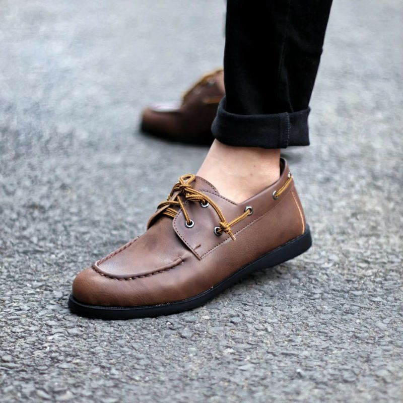 MORIRIN Sepatu Formal Pria Kerja Kantor Kasual Loafers Tali Modern Fashion Cowok